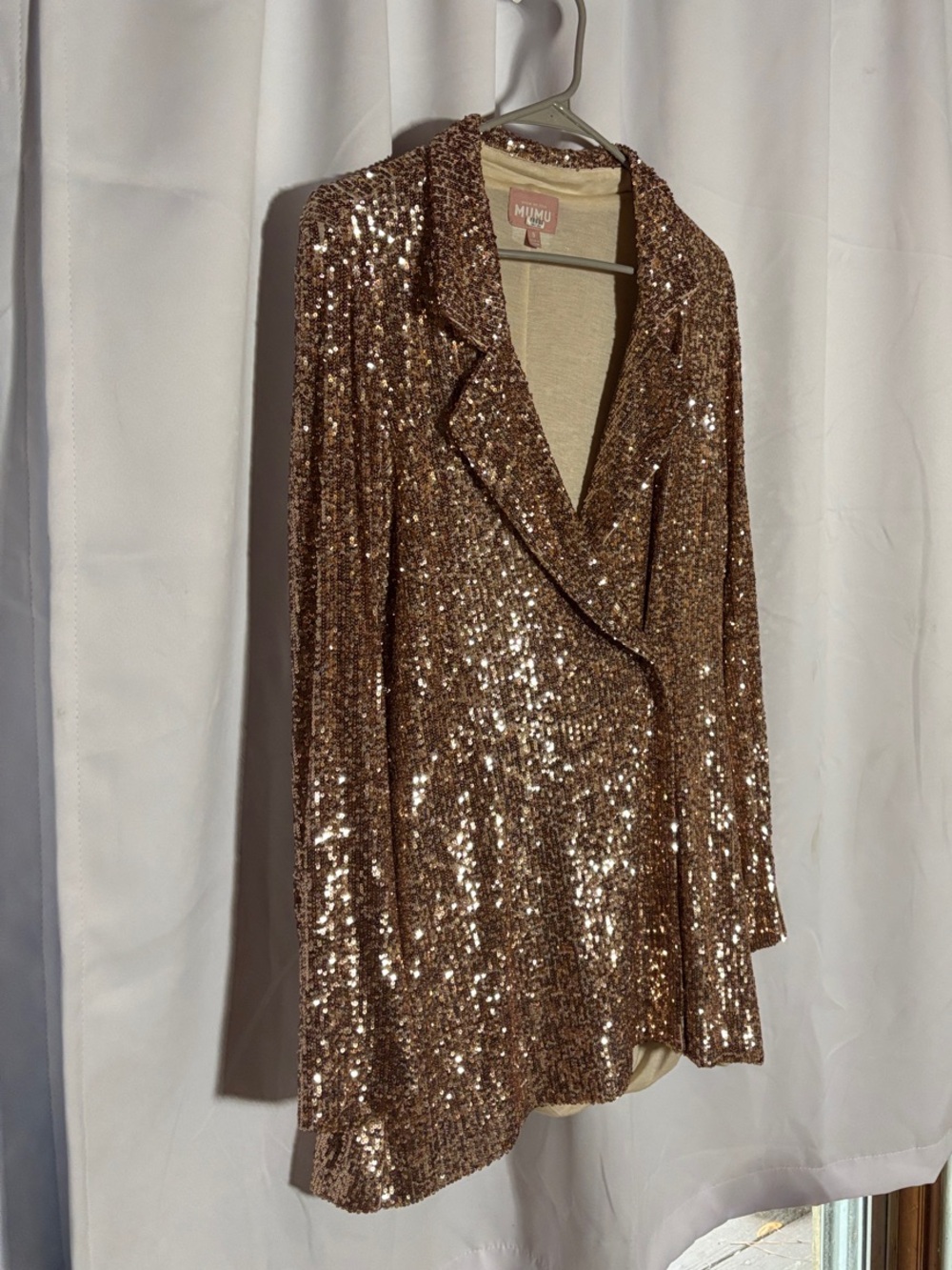Show Me Your MuMu Rose Gold Sequin Blazer